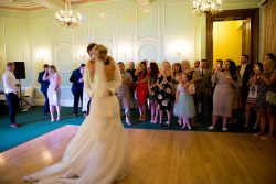 The crowd look on during the first dance