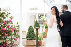 Bride looking back