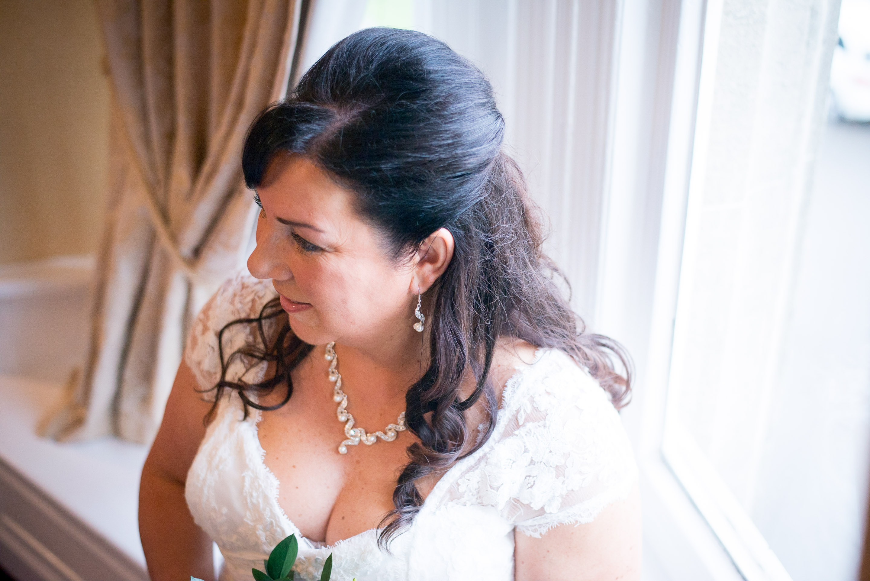 Bride by the window - ready to go