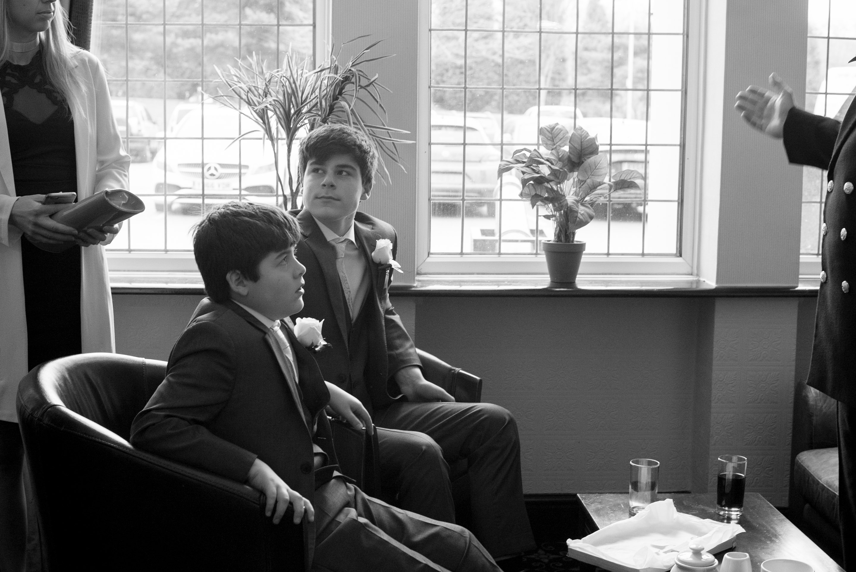 Page boys before the wedding