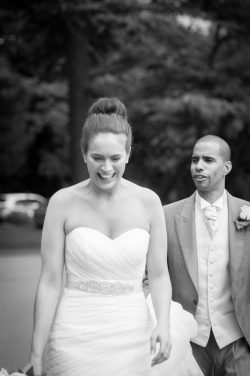 Bride and groom natural shots through the woods