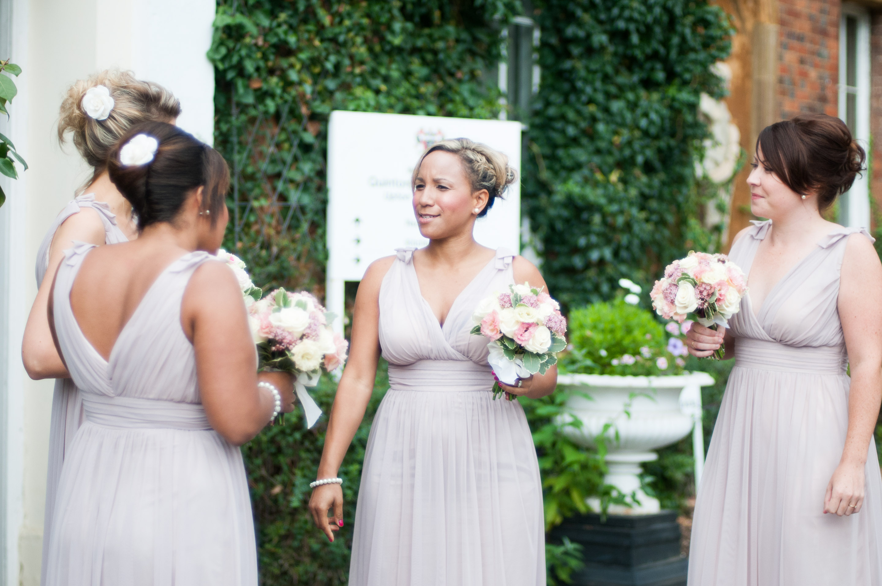 Bridesmaids and their flowers