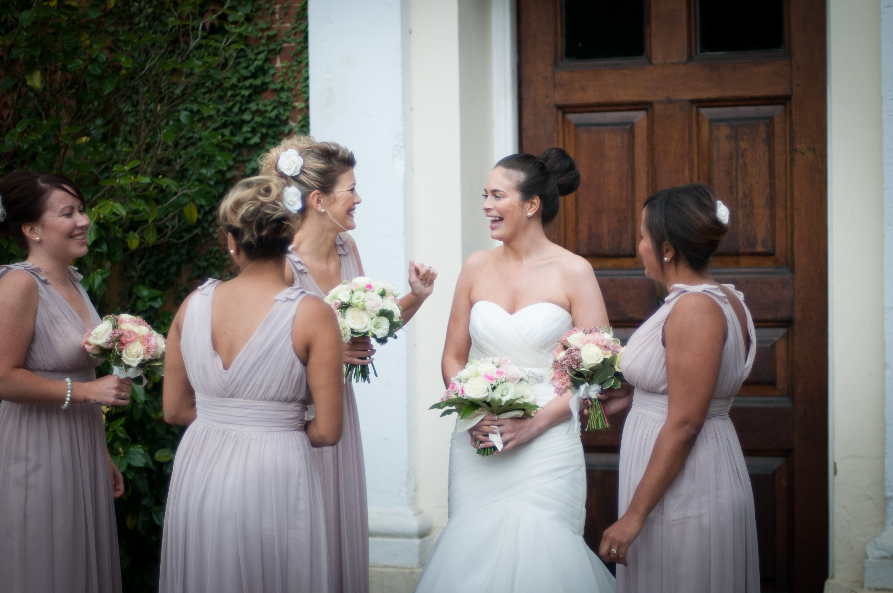 Bride and bridesmaids before the ceremony
