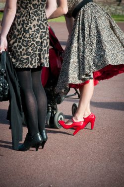 leopard print and red shoes, VINTAGE WEDDING