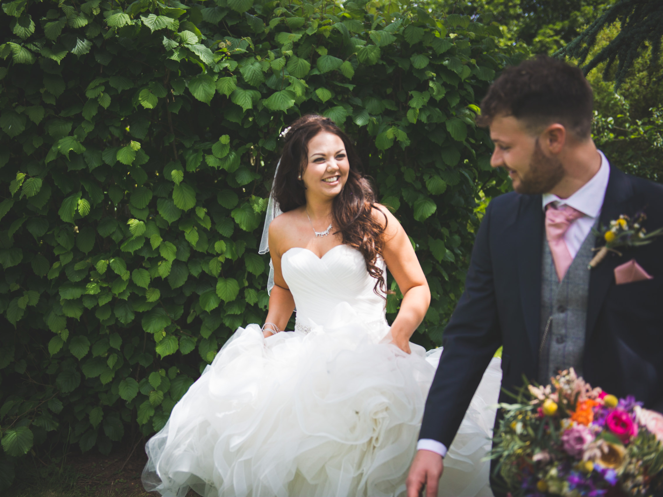 The bride looking stunning in her gorgeous Pronovias dress