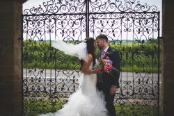 Veil shot, windy, wedding dress, kiss the bride, highgate house