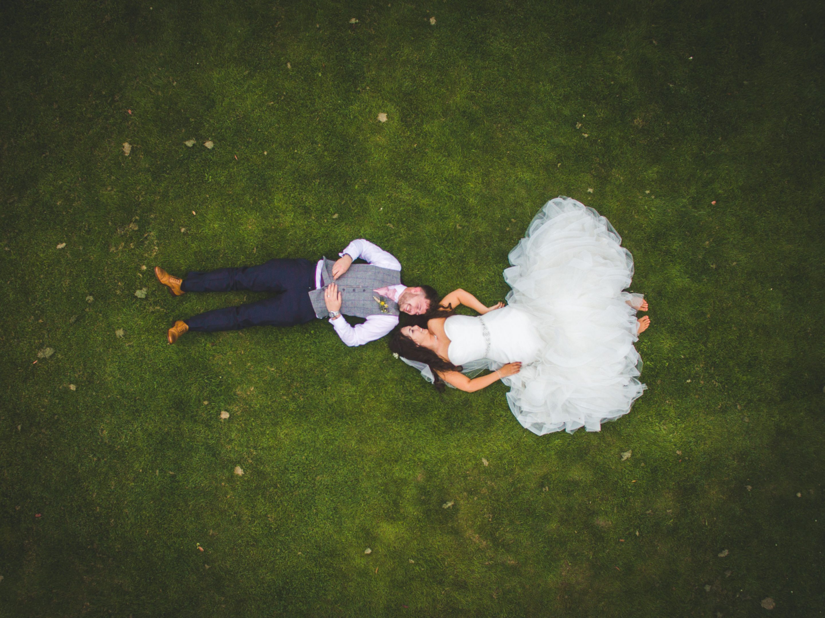 Drone wedding photography, shot from above