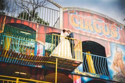 Fun at the funfair for a wedding