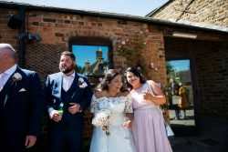 Bride laughing during photos