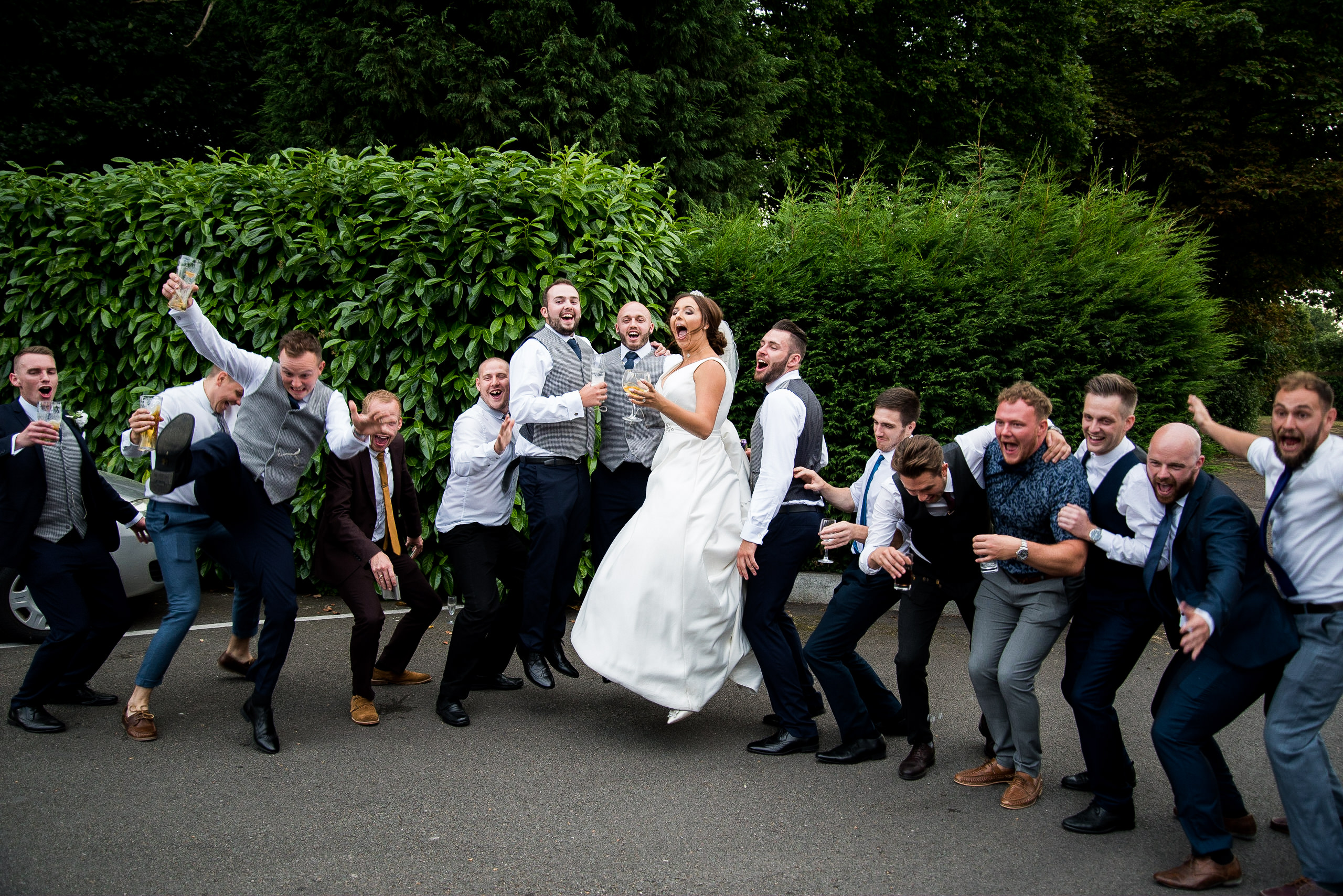 Bride with all the boys