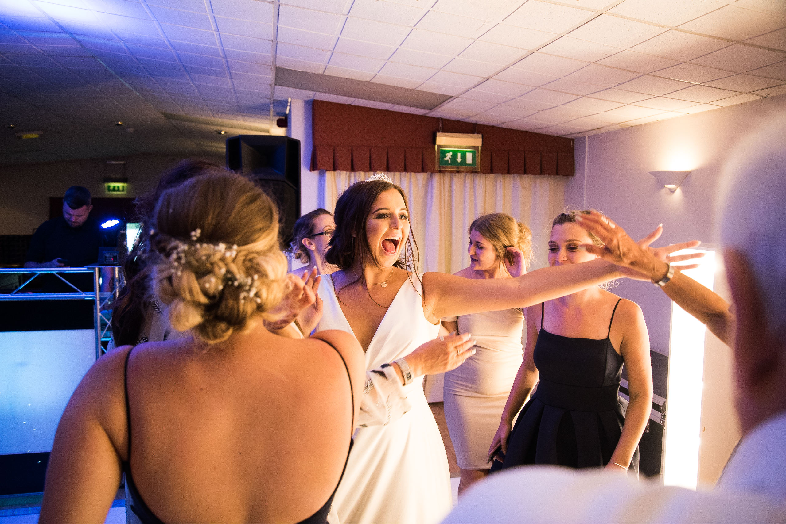 Bride dancing at evening reception