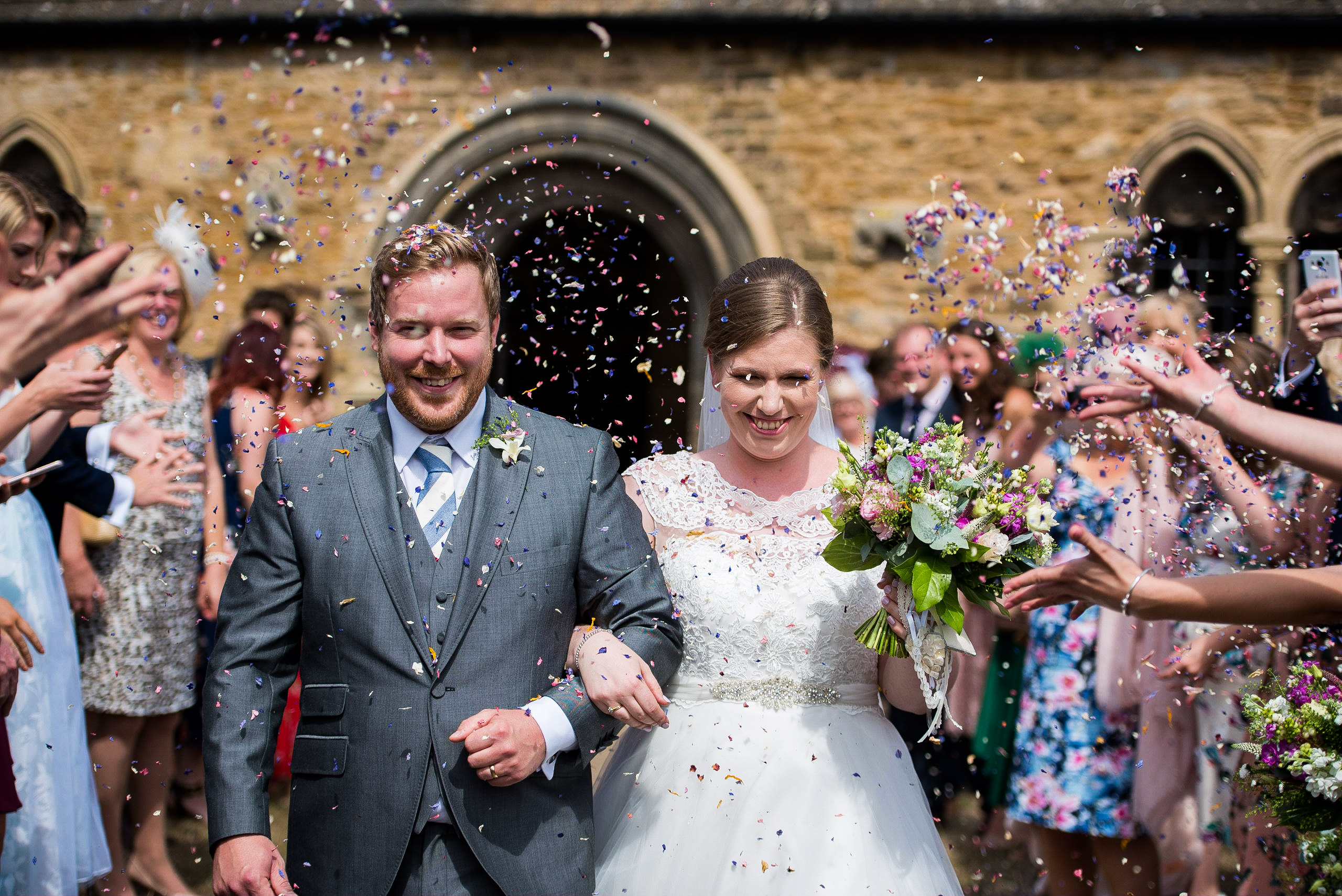 Confetti shot - Oakham Castle wedding