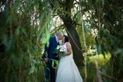 Bride and groom, Riverside wedding venue